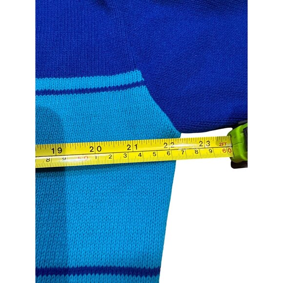 Vintage Disney Store Cast Member Cardigan Sweater Blue Stripes Embroidered Crest - Picture 10 of 16